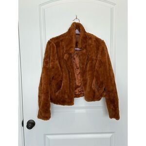 Blank NYC Faux Fur Tan Teddy Coat Size Small